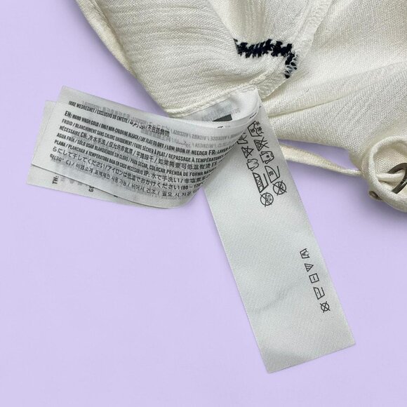 Hollister Cream & Navy Embroidered Fringe Tank Top – Size XS - Picture 8 of 8